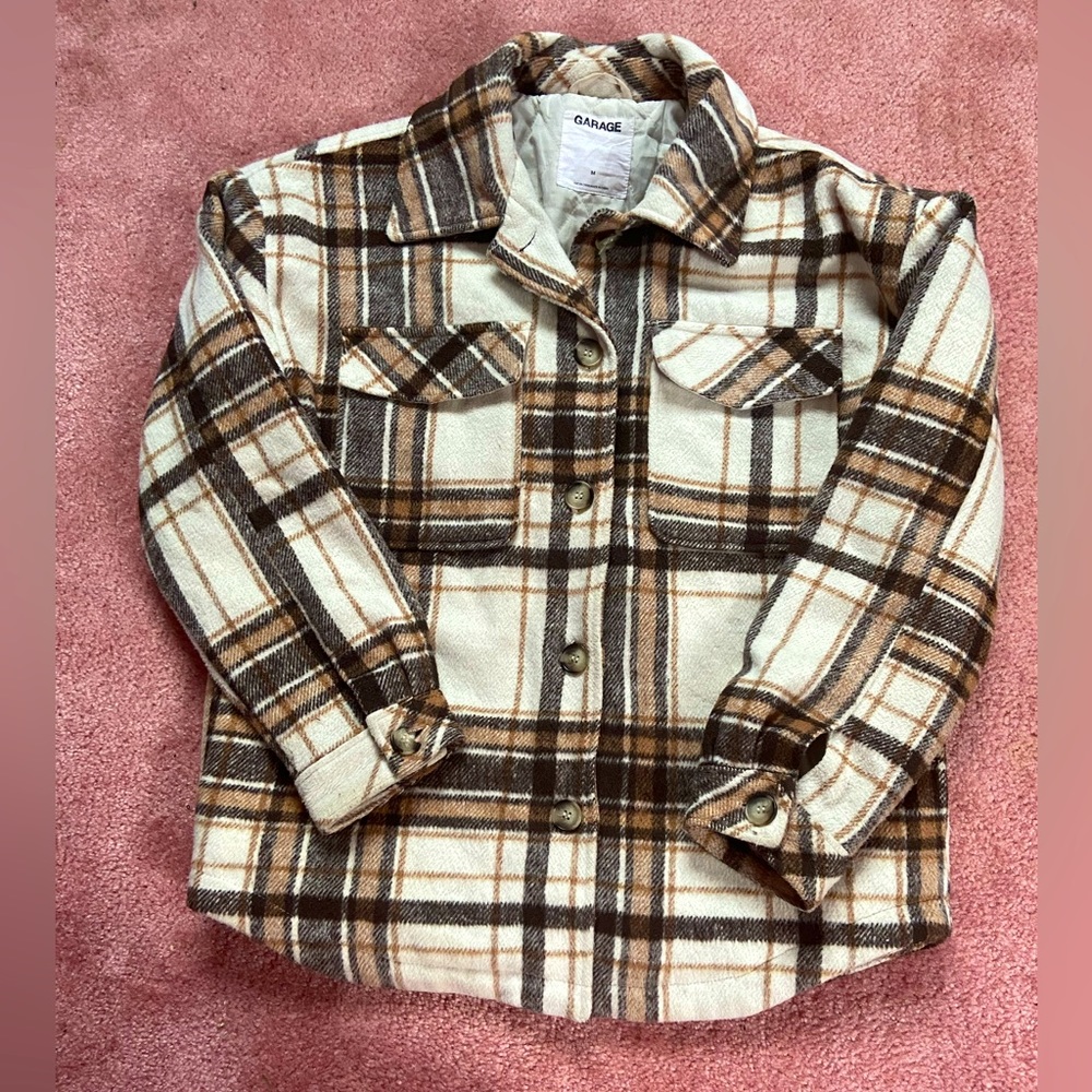 garage womens coat/medium /tan,brown,cream,white